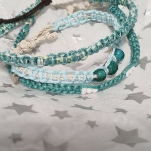 3 Hand Made bracelets, hearts